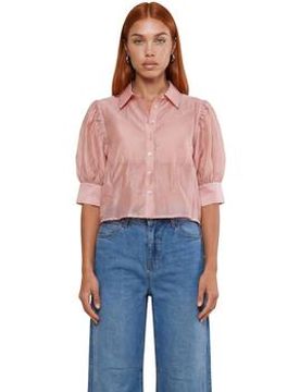 Kurzarm Hemdbluse Camicia Cotone Maniche Balloon 25621 Eu M Female