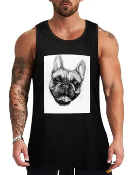 Dog portrait. Scribble art. Black and white. Tank Top Fitness Workout Tank Top Breathable Muscle Fit Shirt - Aliexpress - FashionsVida