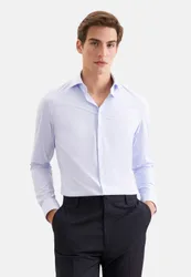 Slim Performance-Hemd Uni Blau 36
