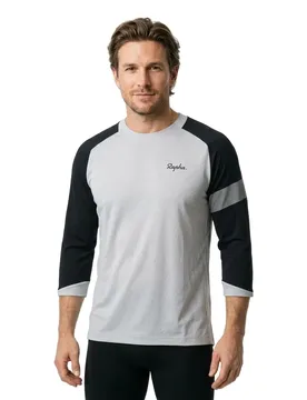 Maglia A Maniche 3/ Da Enduro Trail Light Grey / Black