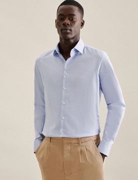 Slim Business Hemd Uni Blau 40