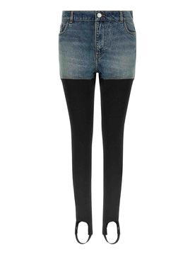 Pantaloni di denim a costole ibride