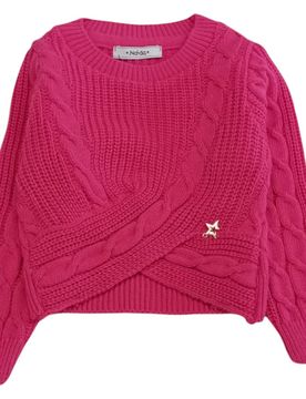 Maglione Fuxia C/trecce NAMA319