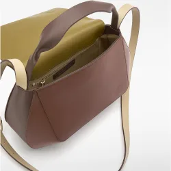 Bolso de mano de mujer dorna de piel con cierre cremallera