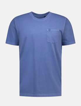 Basic T-Shirt mit Brusttasche Blau L