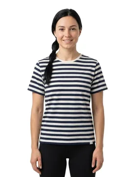 T-shirt à Manches Courtes Verkstad Navy / White XS - Makia - FashionsVida