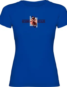 Maglietta A Maniche Corte Get A Life Royal Blue - Kruskis - FashionsVida