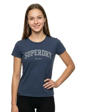 T-shirt à Manches Courtes Athletic Essential Fitted Graphic Lauren Navy L - Superdry - FashionsVida