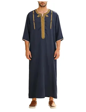 Muslim Fashion Abayas For Men Embroidery Long Robe Arabic Kaftan Mens Jubba Thobe Saudi Arab Caftan Islamic Clothing - Aliexpress - FashionsVida