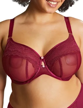 Womens Natalia Full Cup Bra - Red Polyamide - Size 44f - Panache - FashionsVida