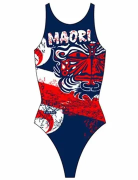 Maori Flag Swimsuit Red / Navy 7-8 Years Girls - TURBO - FashionsVida
