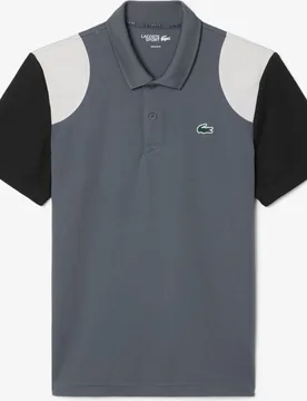 Polo de hombre deportivo con bloques de color ultra dry en blanco de manga corta - Lacoste - FashionsVida