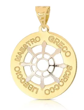 Ciondolo Timone Oro Bianco Giallo 18kt GL102515