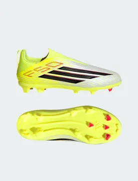 Scarpa da calcio F50 LEAGUE senza lacci per terreni naturali compatti/multiterreno per bambini e bambine 31 1/2 Team Solar Yellow 2 / Core Black / Luc - Adidas - FashionsVida