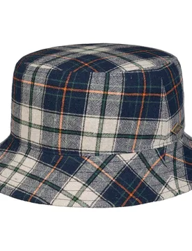 Caroma Check Cotton Bucket Hat by - blue - Size: L (58-59 cm) - JJ Hats - FashionsVida