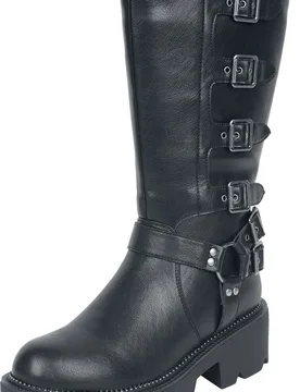 Rock Boot - Boots mit Schnallen - EU37 bis EU40 - für Damen - Größe EU40 - schwarz - Frauen - female - Rock Rebel by EMP - FashionsVida