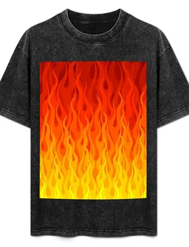 Red Orange Yellow Burning Flames and Fire T-Shirt Casual Everyday Short Sleeve T-Shirt - Aliexpress - FashionsVida
