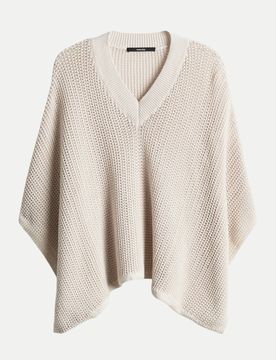 Someday Strick Poncho Basona Beige