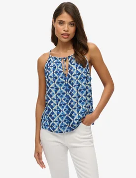 Superdry Damen Beach Cami Top Blue - Größe: 40 - 39.99 - FashionsVida