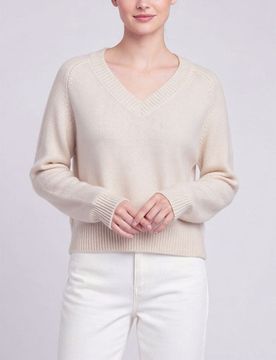 Maglione con scollo a V - grano