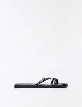 Sandales Plates Multi-Brides 41 Noir - Bershka - FashionsVida