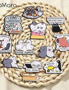 Funny Animal Series Enamel Badge Crazy Office Goose Fairy Capybara Pins Goose Bumps Black Cat Brooches Jewelry Gifts for Friends - Aliexpress - FashionsVida