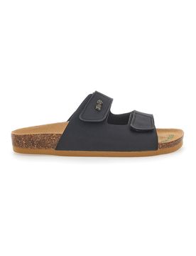 Ciabatte Nere Made In Italy Con Sottopiede In Vera Pelle 26411 39