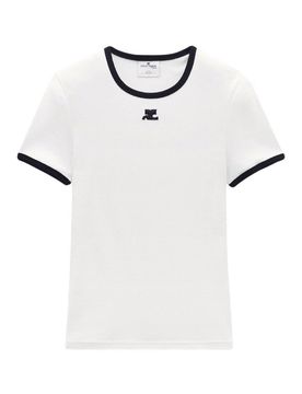 T-shirt in cotone con logo Ac in contrasto