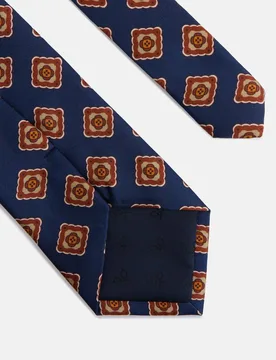 Corbata de hombre seda estampado azulejo - Silbon - FashionsVida