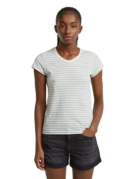 T-shirt à Manches Courtes Stripe Eyben Milk / Pale Green Stripe L