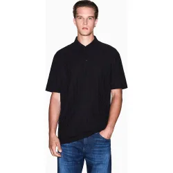 Polo de hombre manga corta en jacquard de algodón