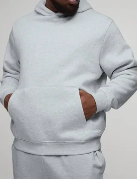 Men's Plus Essential Regular Fit Over the Head Hoodie Grey Marl Size 2X-Large Grey Marl 2XL - boohooMAN - FashionsVida