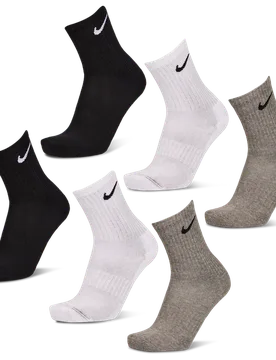 Everyday Cushioned Crew 6 Pack Unisex Socks - White - Size - White - Size: 2 - 5 - Nike - FashionsVida