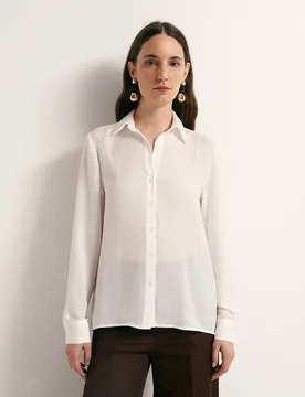 Sfera - Camisa satinada lisa - Sfera - FashionsVida