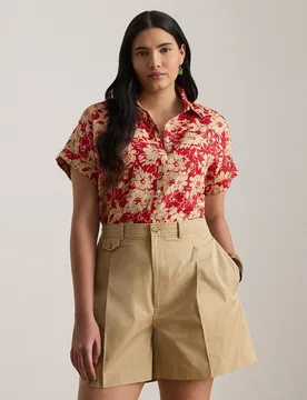 Camisa de mujer de lino estampada - Lauren Ralph Lauren Woman - FashionsVida