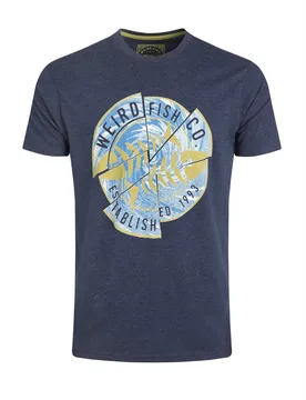 Weird Fish Vortex Front Print Graphic T-Shirt Size L - men men all-mens men tshirts men tshirts graphic offers all-offers offers mens-offers sale all- - Dark Blue - FashionsVida