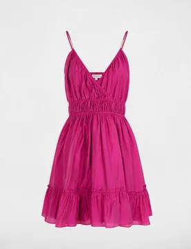 Vestido corto con espalda abierta y cintura fruncida - Morgan - FashionsVida