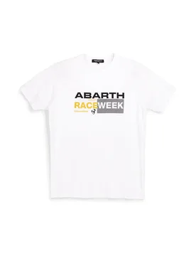 T-shirt bianca con stampa frontale AH003TE XL - Abarth - FashionsVida