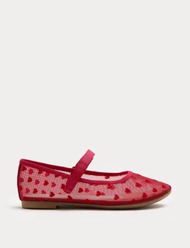 Kids' Mesh Ballet Shoes (4 Small-2 Large) Red Female - M&S - FashionsVida