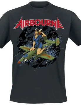 T-Shirt - Straddled Pin-Up - S bis 5XL - für Männer - Größe 3XL - schwarz - Lizenziertes Merchandise! - Männer - male - Airbourne - FashionsVida