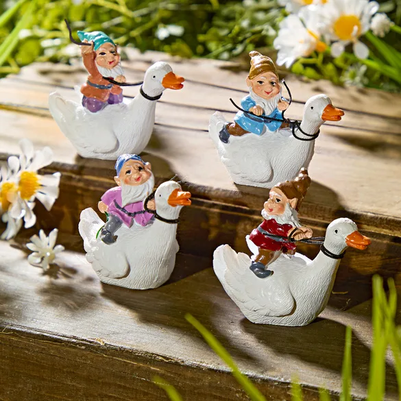 Dekofiguren Gartenzwerge "Enten-Rennen" 4er-Set - Gainsborough - FashionsVida