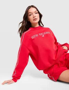 Womens Felpa Girocollo Outline - Rosso, rosso rosso Donna taglia XS - New Balance - FashionsVida