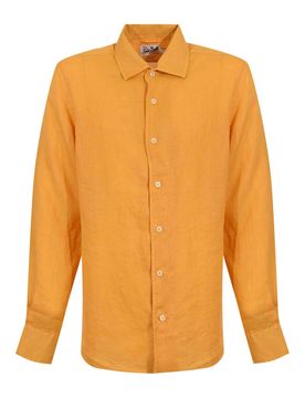Camicia Raphael In Lino Mostarda
