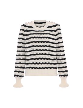 Faina Jersey negro / blanco lana