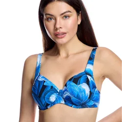 Womens Underwire Bikini Top With High Support W260401 - Blue - Size 36d