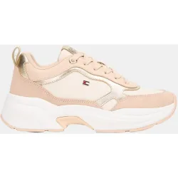 Zapatilla dorada mujer con bandera TH