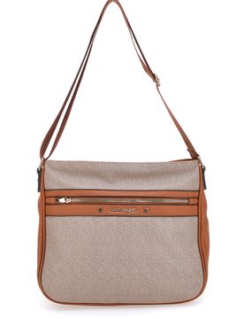 Borsa a Tracolla Marrone Con Zip 25S-104-3