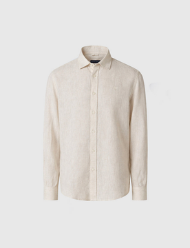 Camicia in lino uomo beige