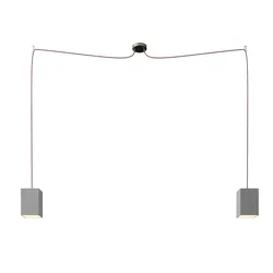 Cables Suspension Luminaire Spider Cube 2 Falls With Bulbs Grey One Size