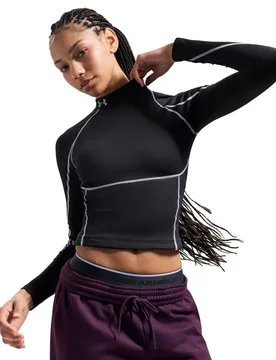 T-shirt à Manches Longues Coldgear Elite Mock Black / Reflective L - Under armour - FashionsVida